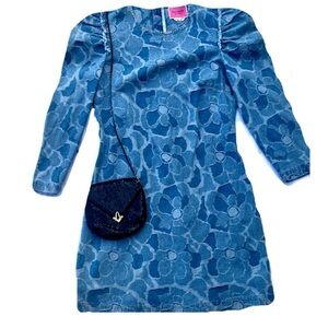 Kate Spade Denim Abstract Peony Dress - Size 8